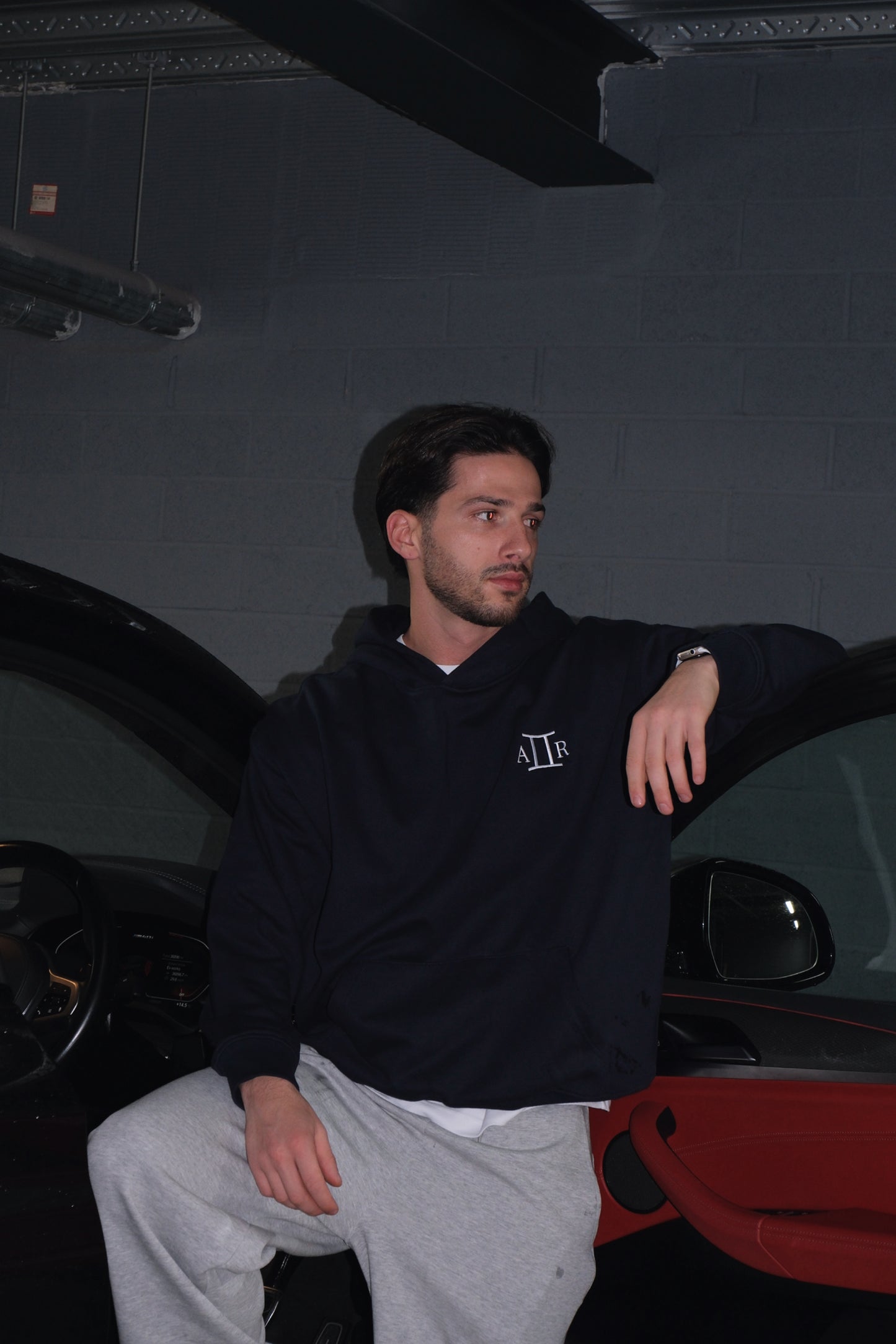 Premium Navy Blue Embroidered Hoodie – The AR Brand