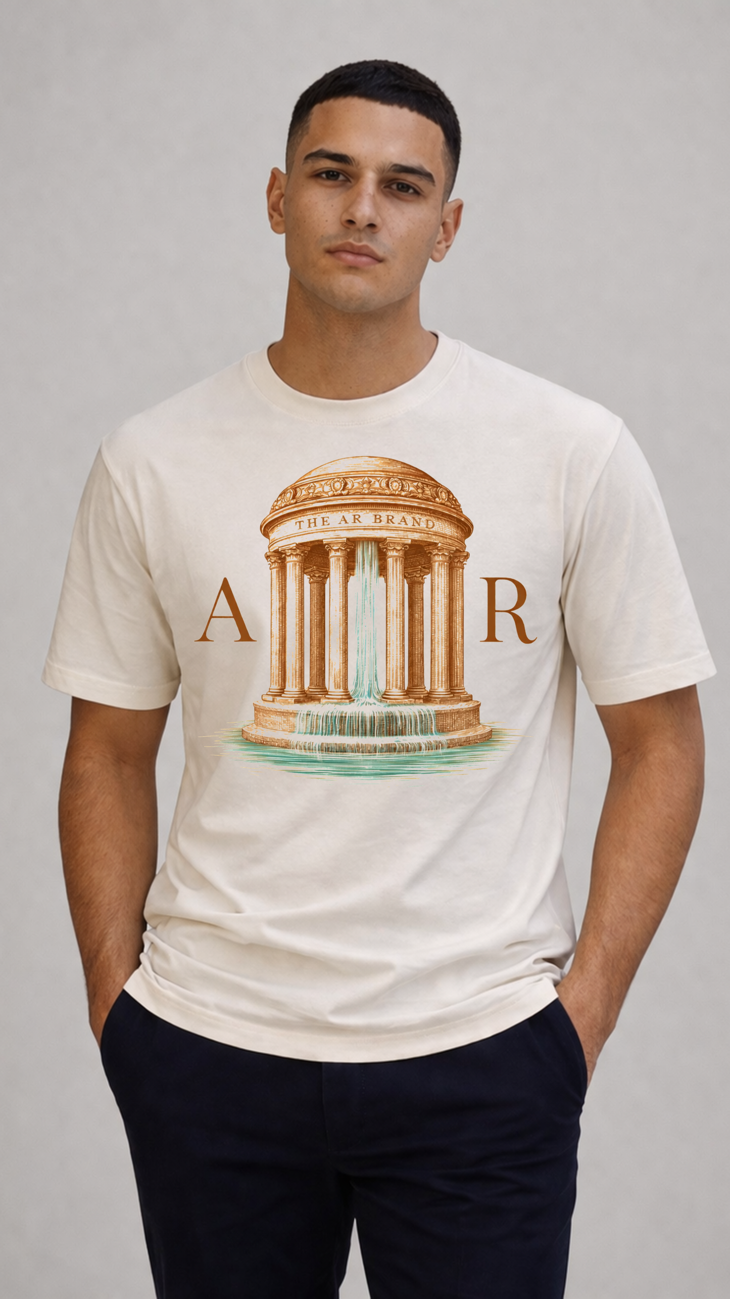 The AR Brand – Temple Fountain Cream T-Shirt