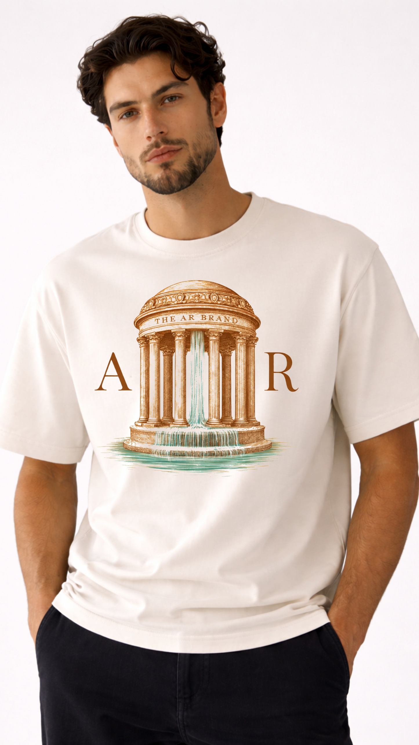 The AR Brand – Temple Fountain Cream T-Shirt