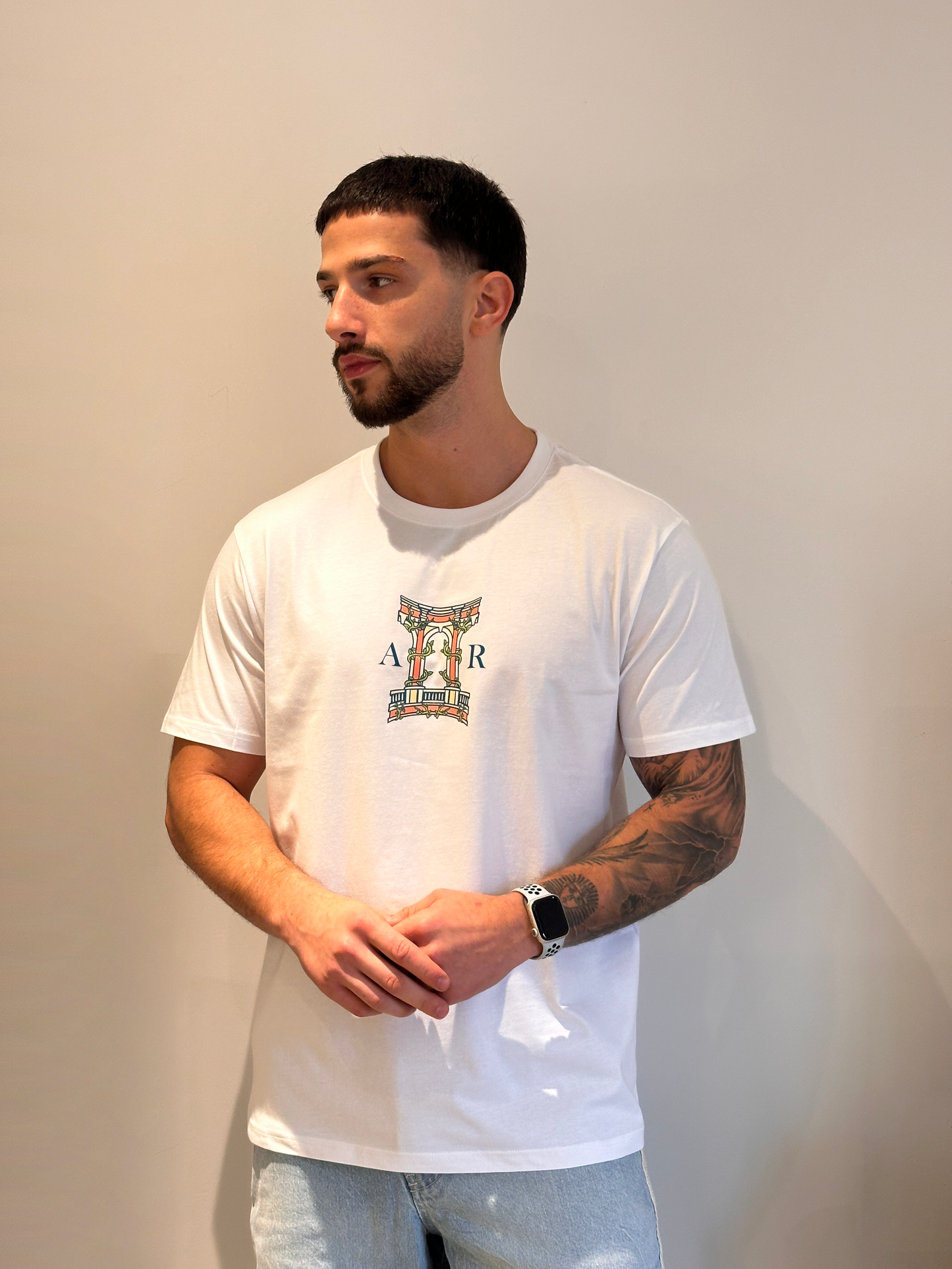 The AR Brand Vintage Art-Inspired White Tee