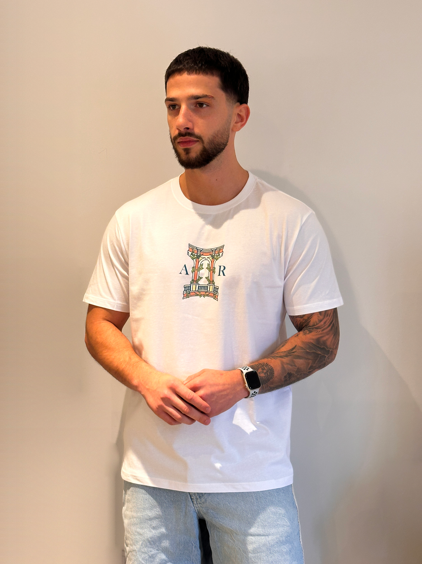 The AR Brand Vintage Art-Inspired White Tee