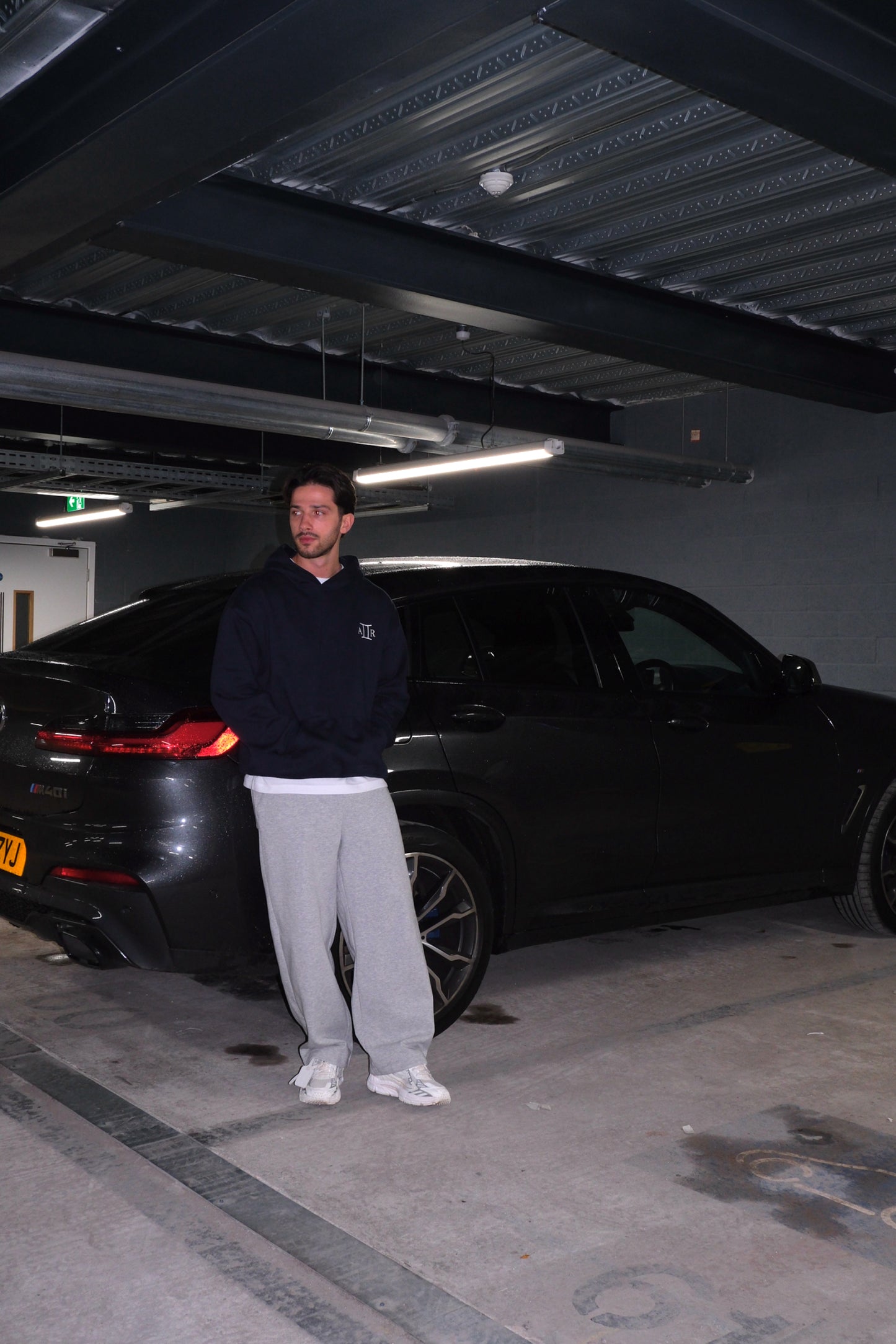 Premium Navy Blue Embroidered Hoodie – The AR Brand